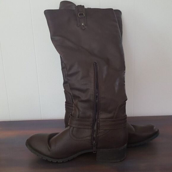 Rampage Idera Brown Boots with Buckle Accents Sz 6.5M - Picture 5 of 9